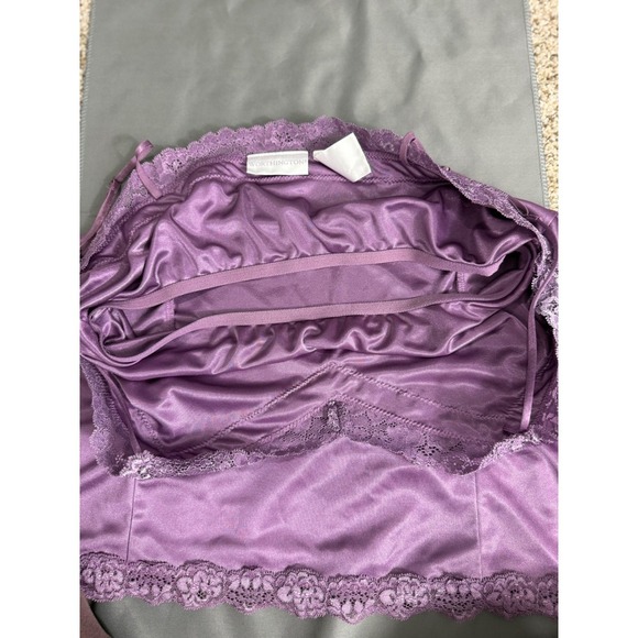 Worthington Purple Lace Trim Cami Top Womens XL Sleeveless sexy Camisole‎ - Picture 4 of 10